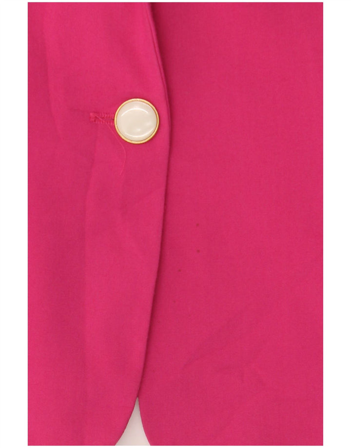Zara Womens 1 Button Blazer Jacket UK 10 Small Pink Polyester