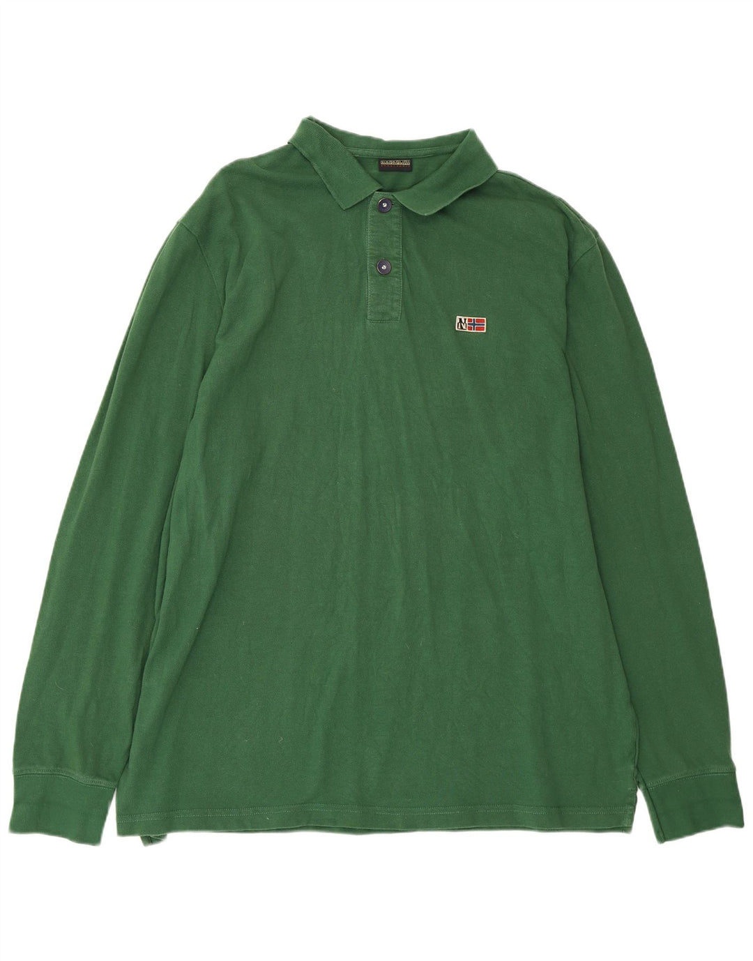 NAPAPIJRI Mens Geographic Long Sleeve Polo Shirt 3XL Green