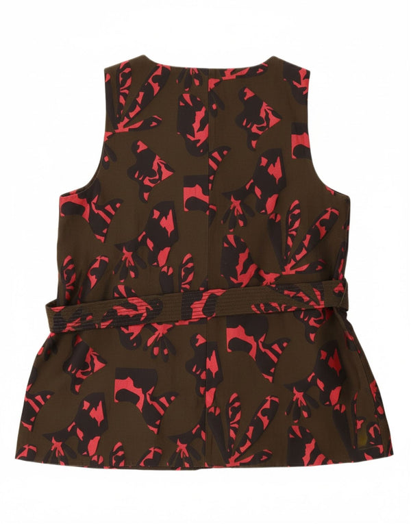 BANANA REPUBLIC Womens Abstract Pattern Blouse Top UK 14 Medium Khaki