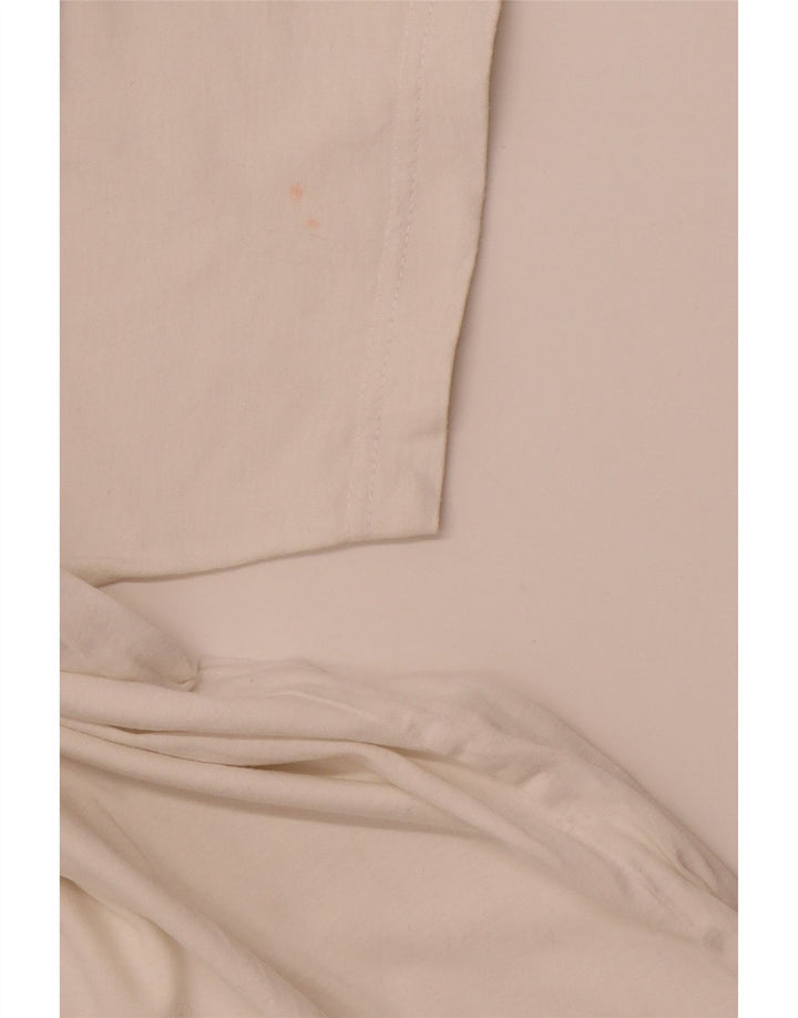 SHAMP Mens Graphic Polo Shirt EU 48 Medium White Geometric Cotton