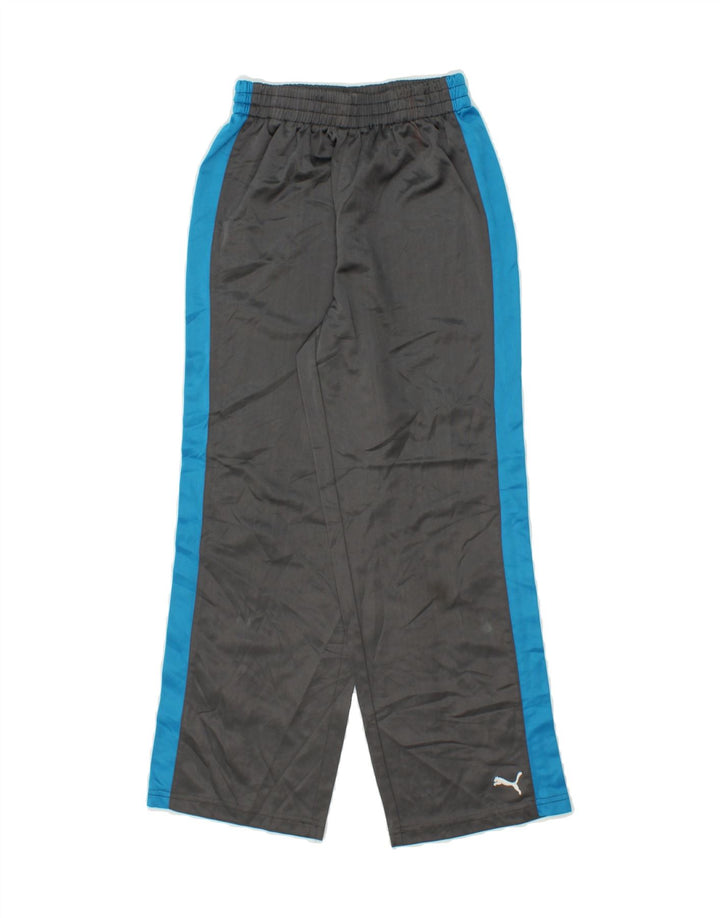 PUMA Boys Tracksuit Trousers 9-10 Years Large Grey Colourblock Polyester Vintage Puma and Second-Hand Puma from Messina Hembry 