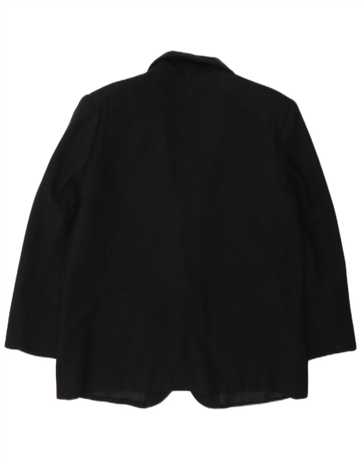 Sag Harbor Womens 1 Button Blazer Jacket UK 14 Large Black Wool