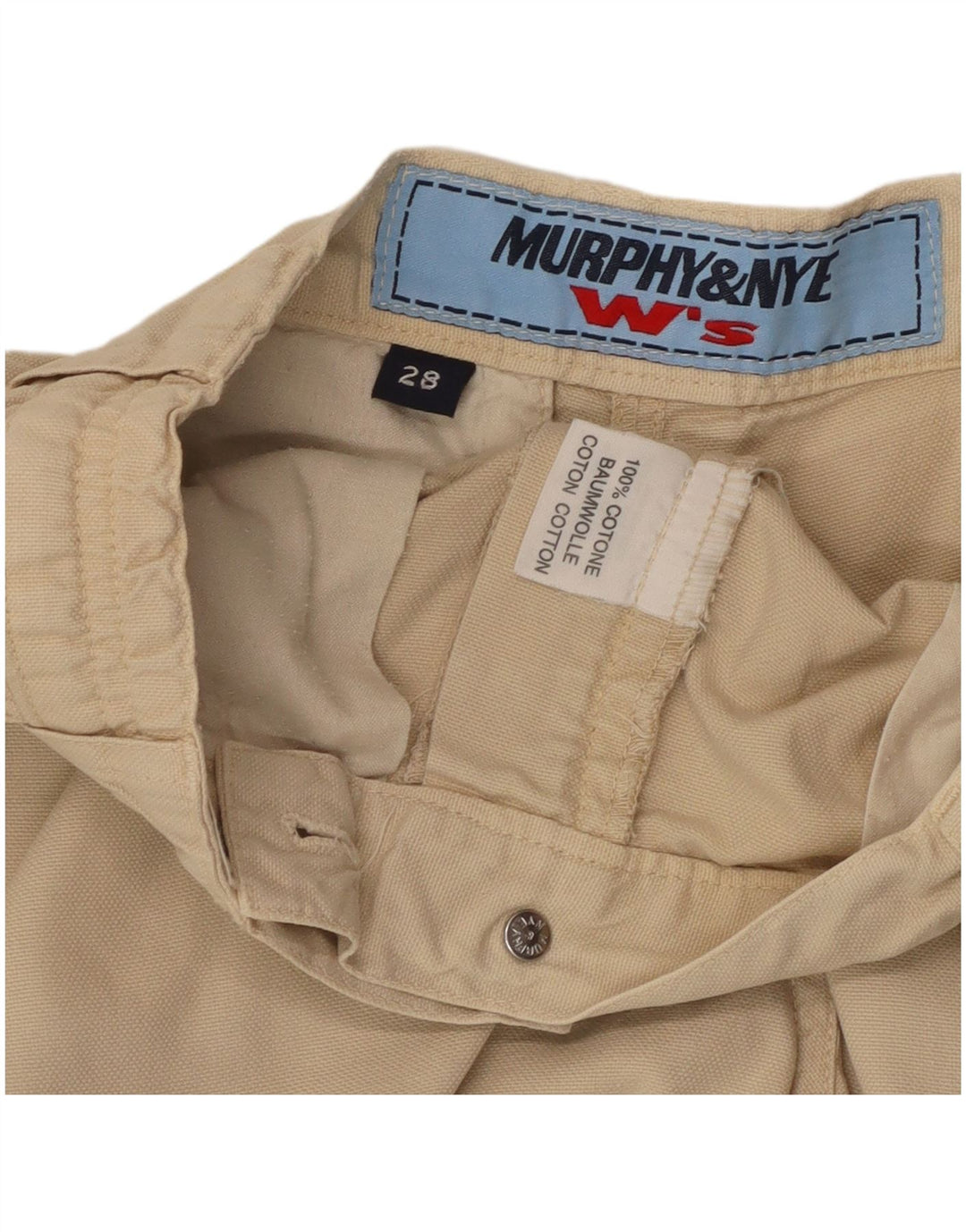 MURPHY & NYE Womens Wide Leg High Waist Cargo Shorts W28 Medium  Beige