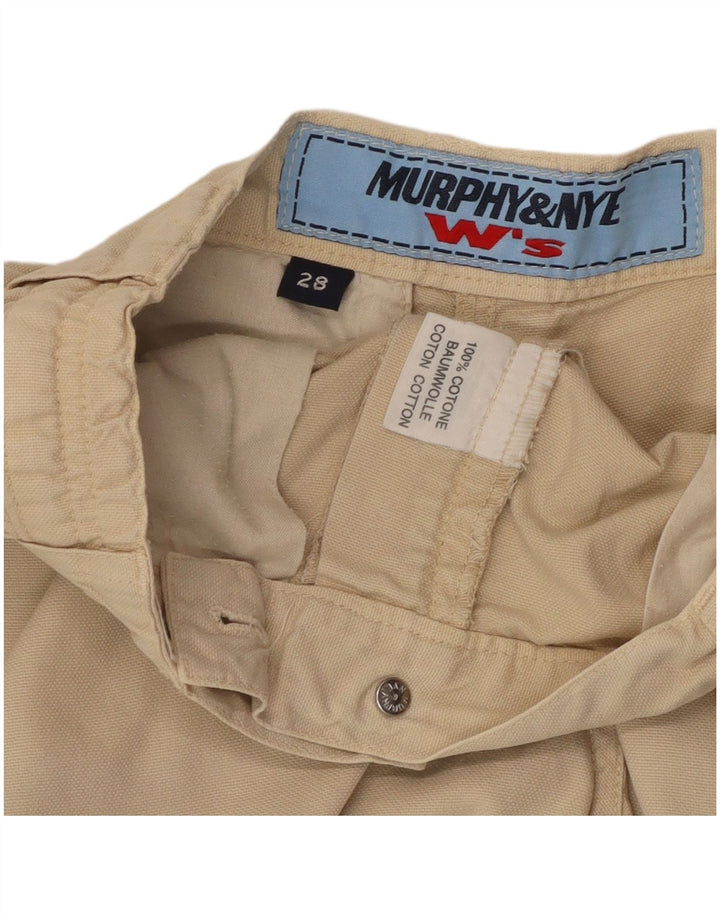 MURPHY & NYE Womens Wide Leg High Waist Cargo Shorts W28 Medium  Beige