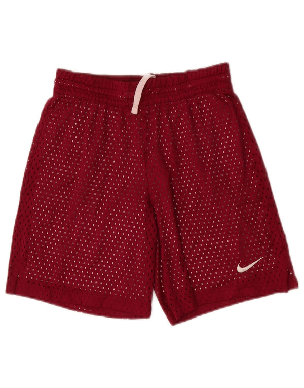Nike Girls Dri Fit Sport Shorts 12-13 Years Large Maroon Polyester