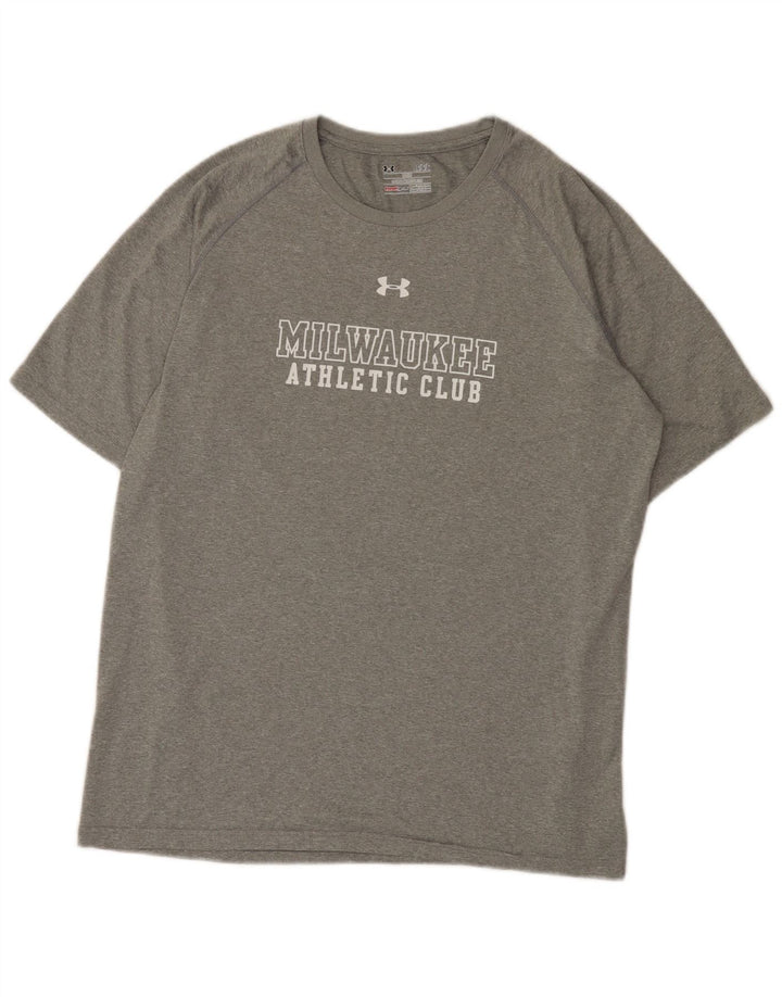 Under Armour Mens Milwaukee Graphic T-Shirt Top Large Grey Polyester