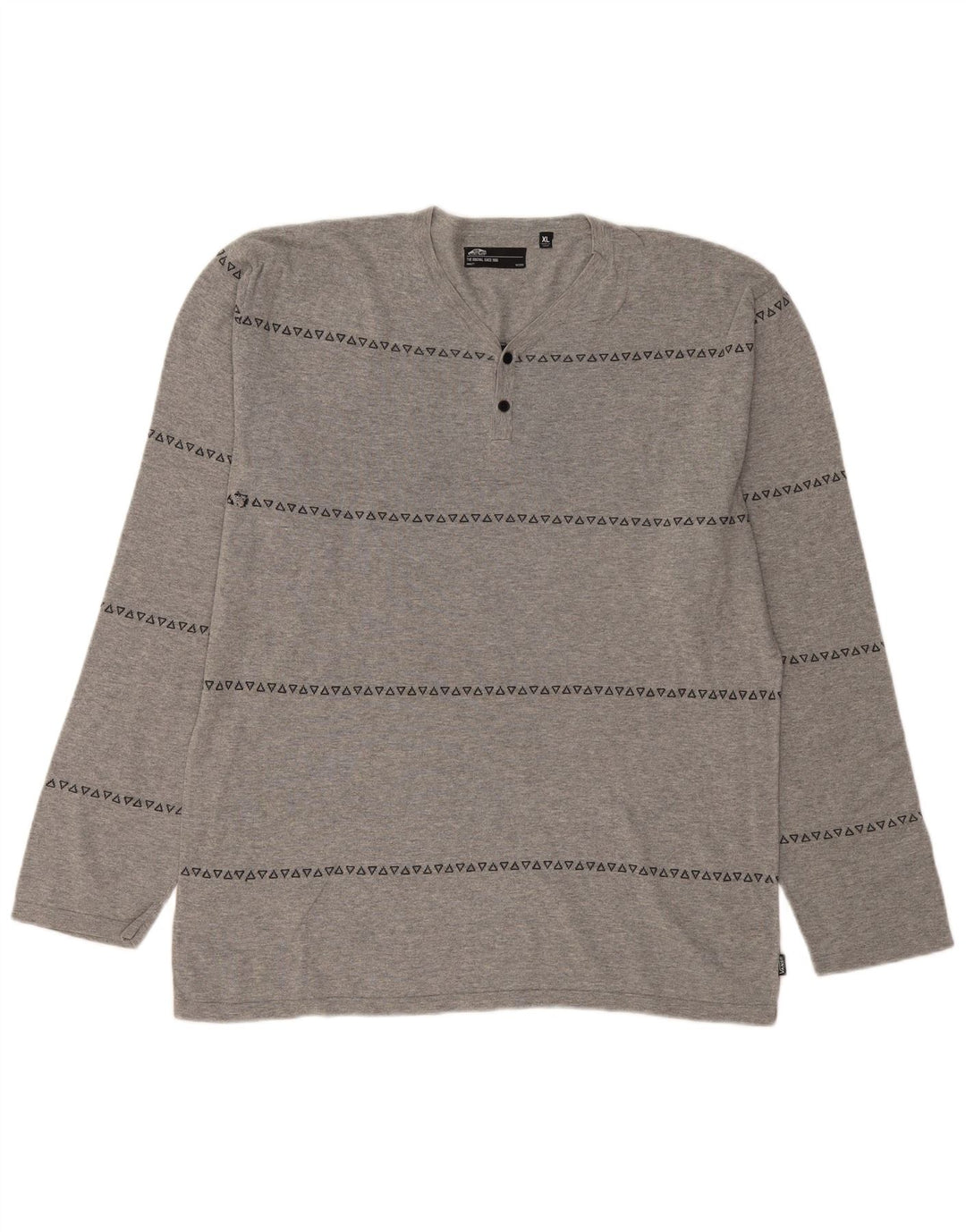 VANS Mens Top Long Sleeve XL Grey Geometric