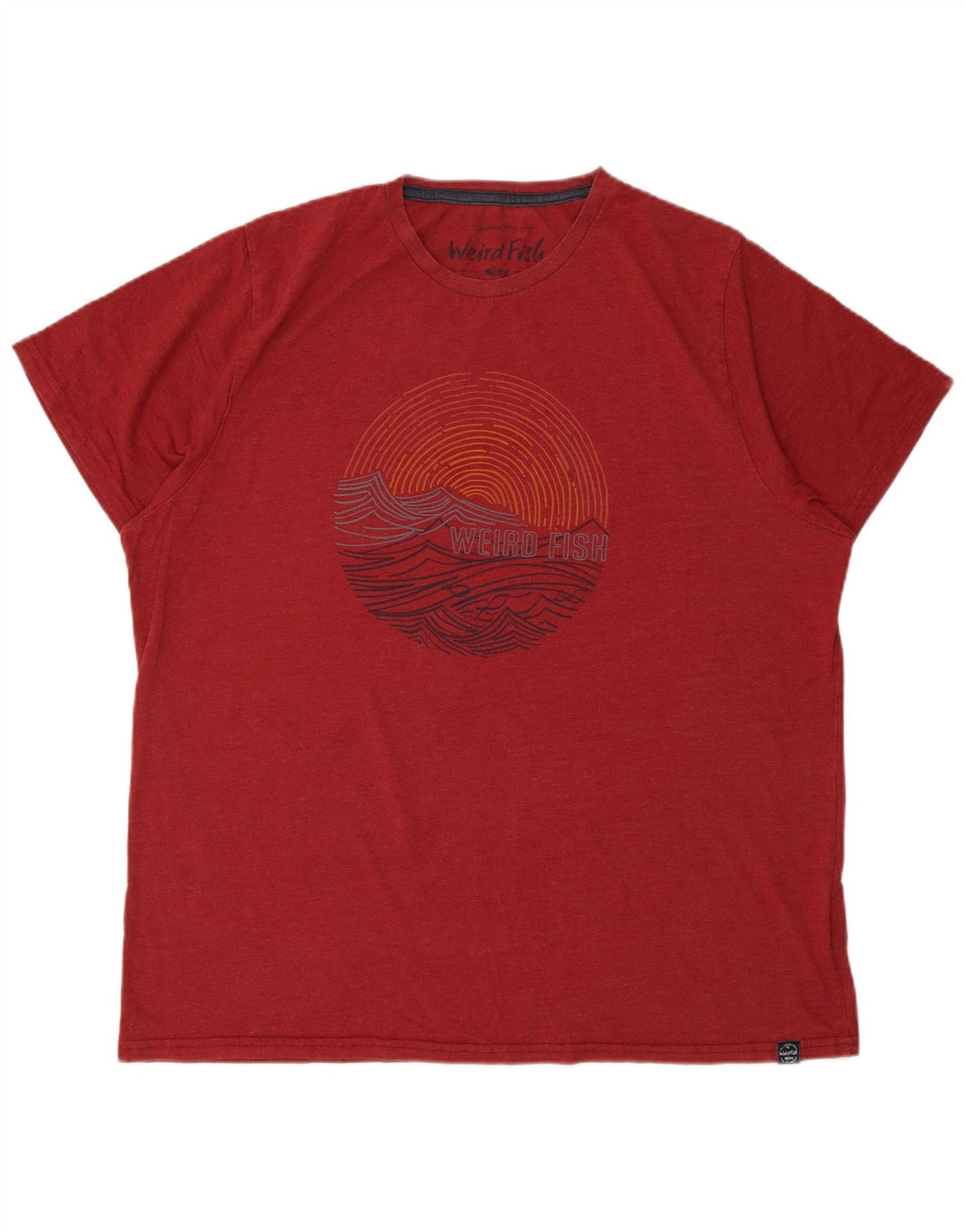 WEIRD FISH Mens Graphic T-Shirt Top 2XL Red Cotton