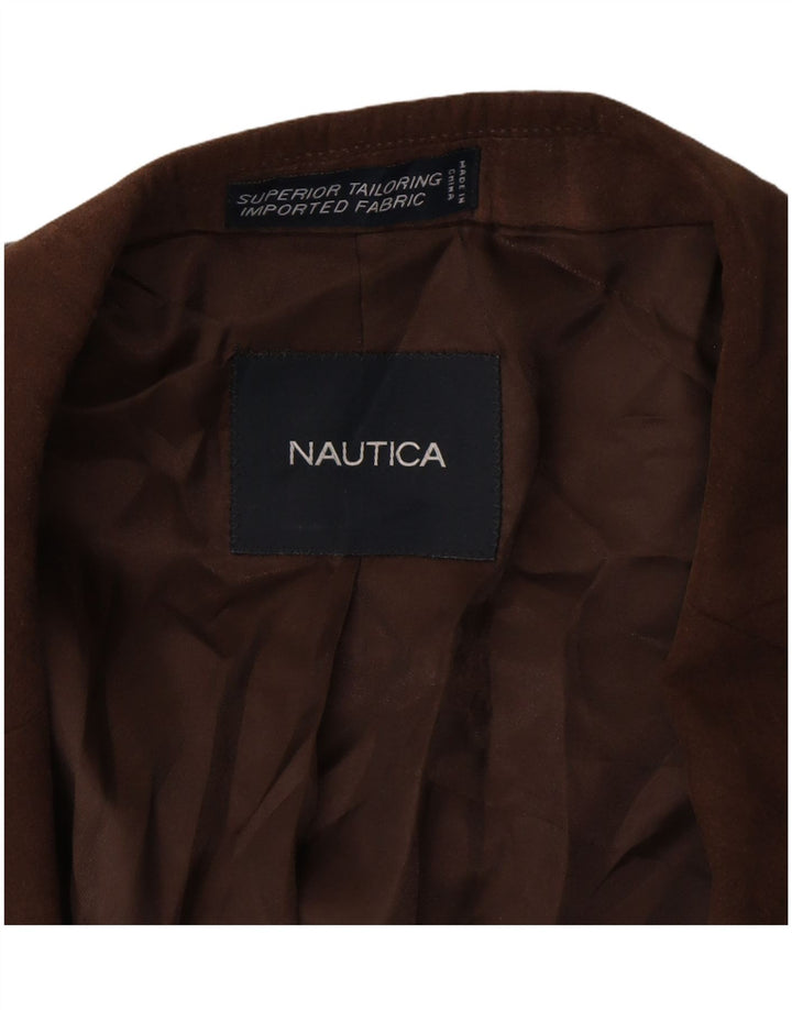 NAUTICA Mens 2 Button Blazer Jacket UK 42 XL Brown