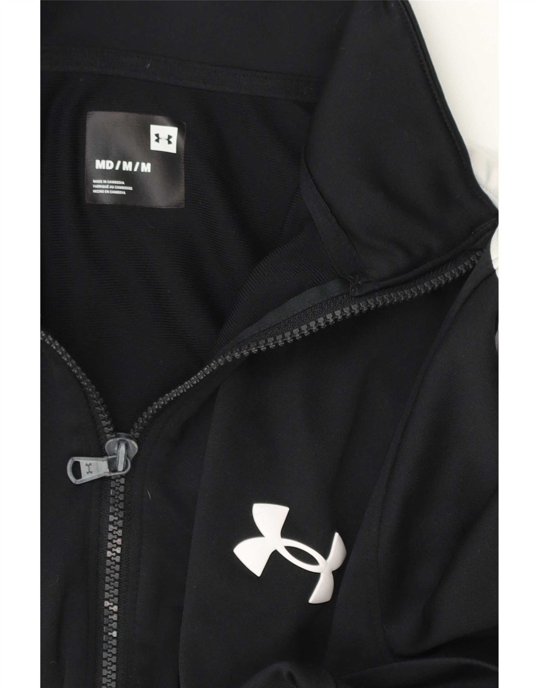 Under Armour Mens Tracksuit Top Jacket Medium Black Colourblock