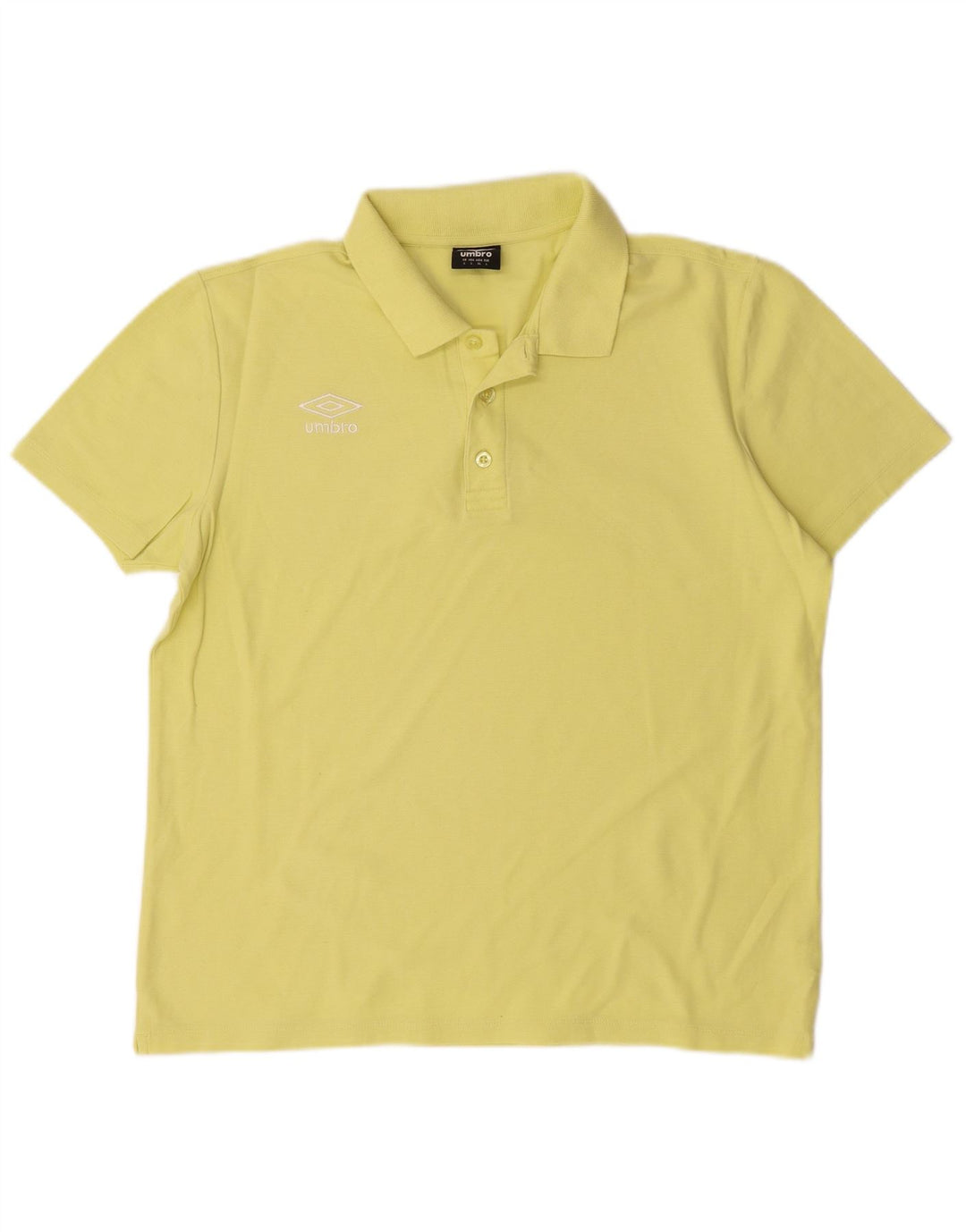UMBRO Mens Polo Shirt Large Yellow Cotton