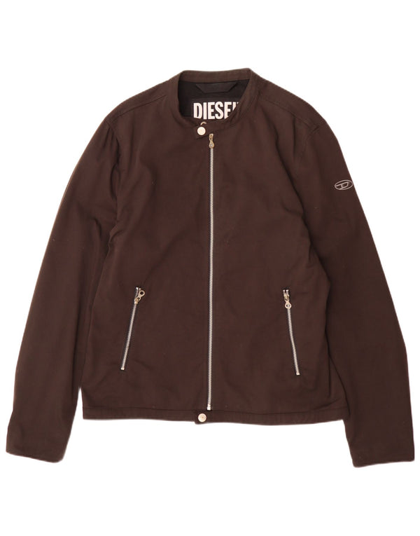Diesel Mens Bomber Jacket UK 40 Large Brown Nylon