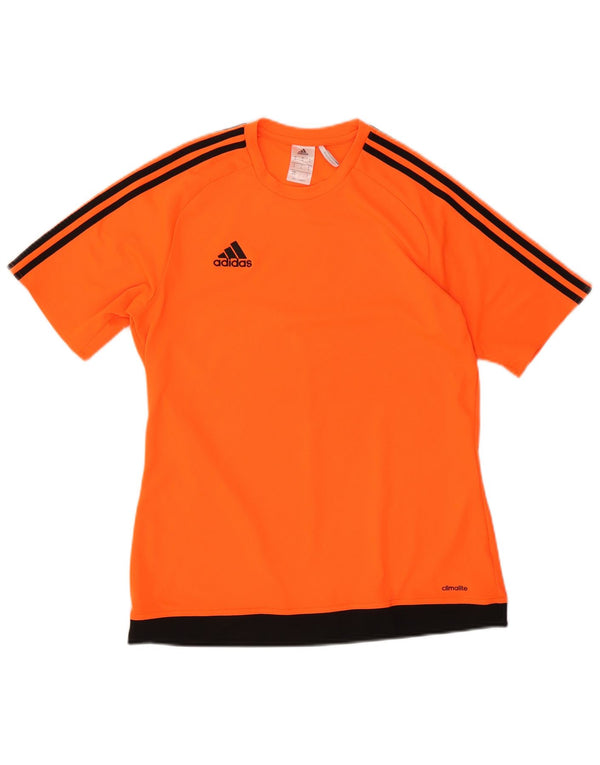 Adidas Mens Climalite T-Shirt Top Medium Orange Colourblock