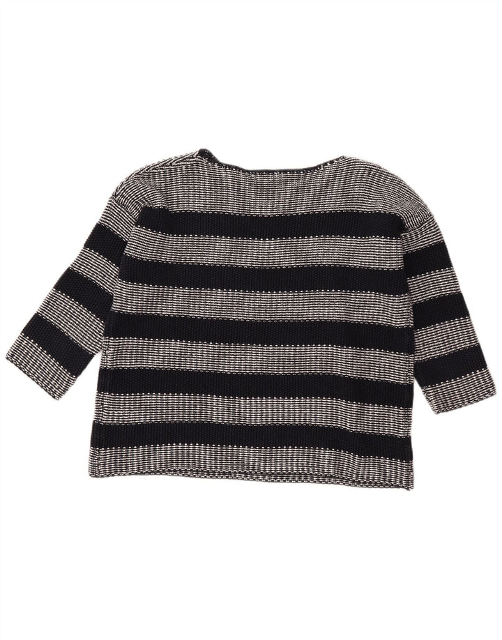 HOBBS Womens Oversized Crop Boat Neck Jumper Sweater UK 10 Small Black