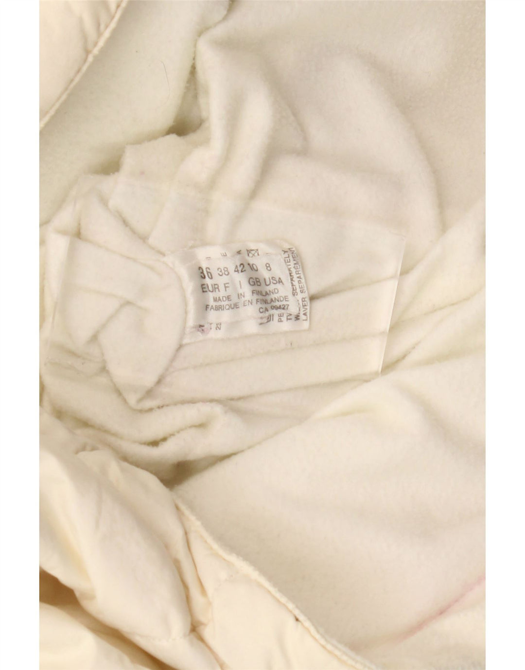 Vintage Womens Oversized Padded Coat UK 10 Small  White Paisley Polyester