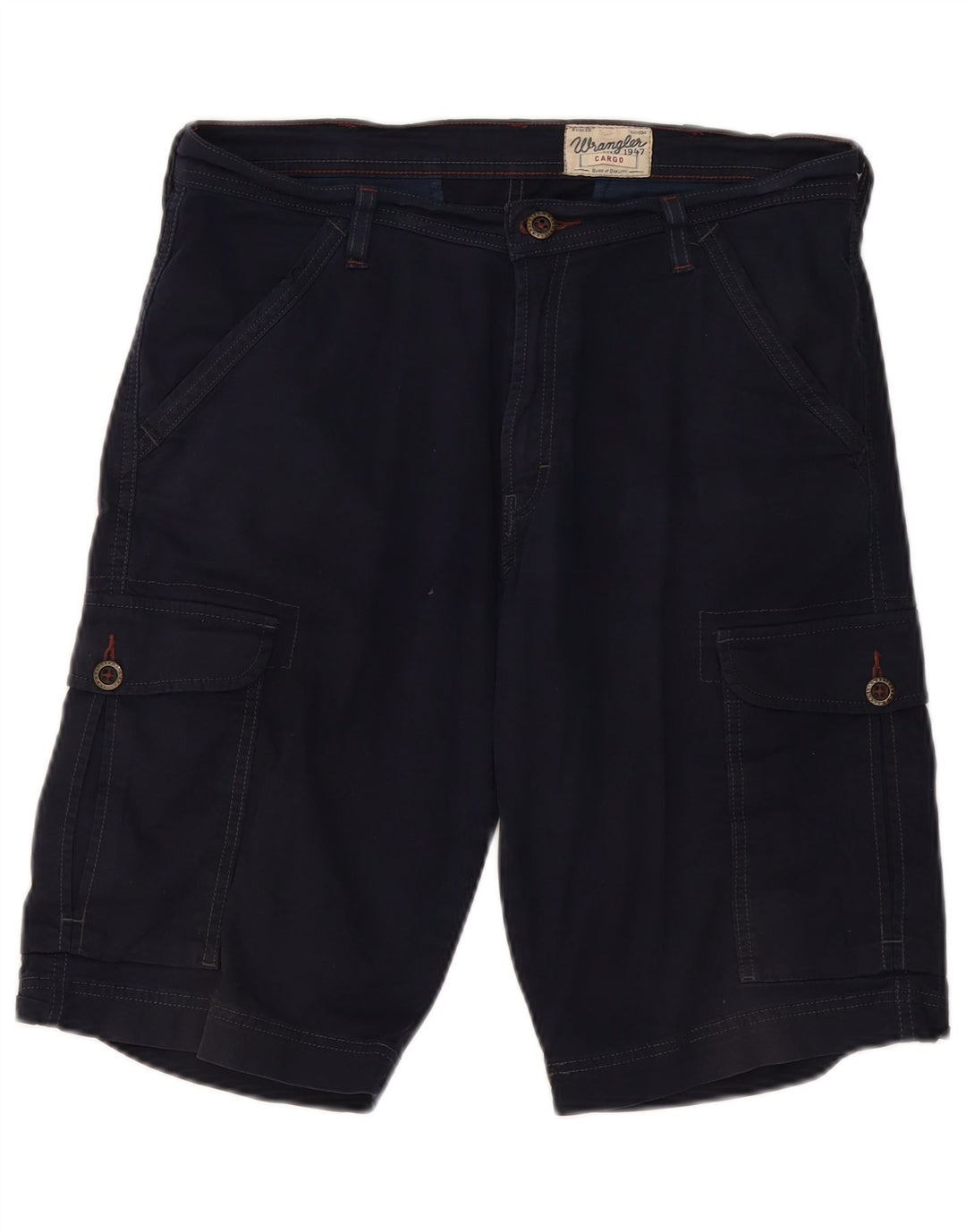 Wrangler Mens Cargo Shorts W32 Medium Navy Blue Cotton