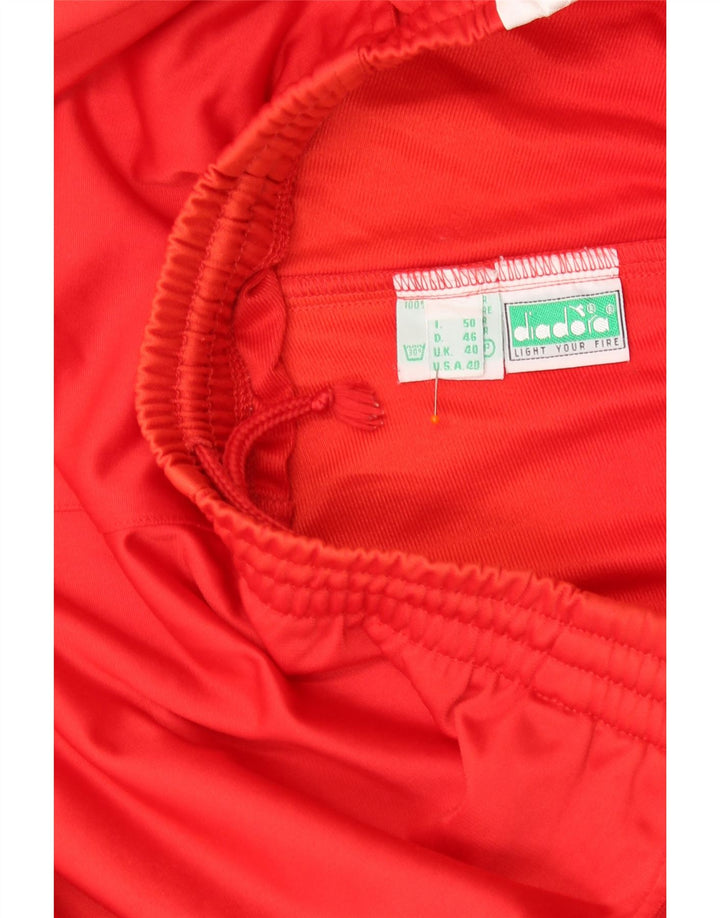 DIADORA Mens Graphic Tracksuit Trousers UK 40 Medium  Red Colourblock