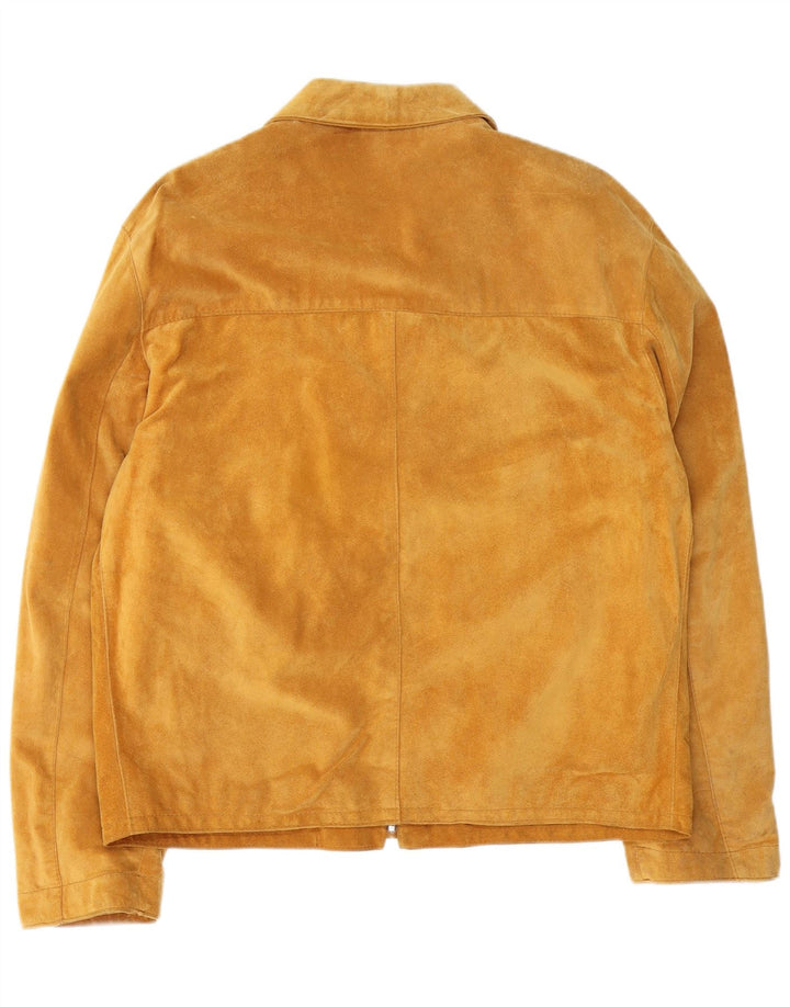 Vintage Mens Suede Jacket IT 54 2XL Brown Leather