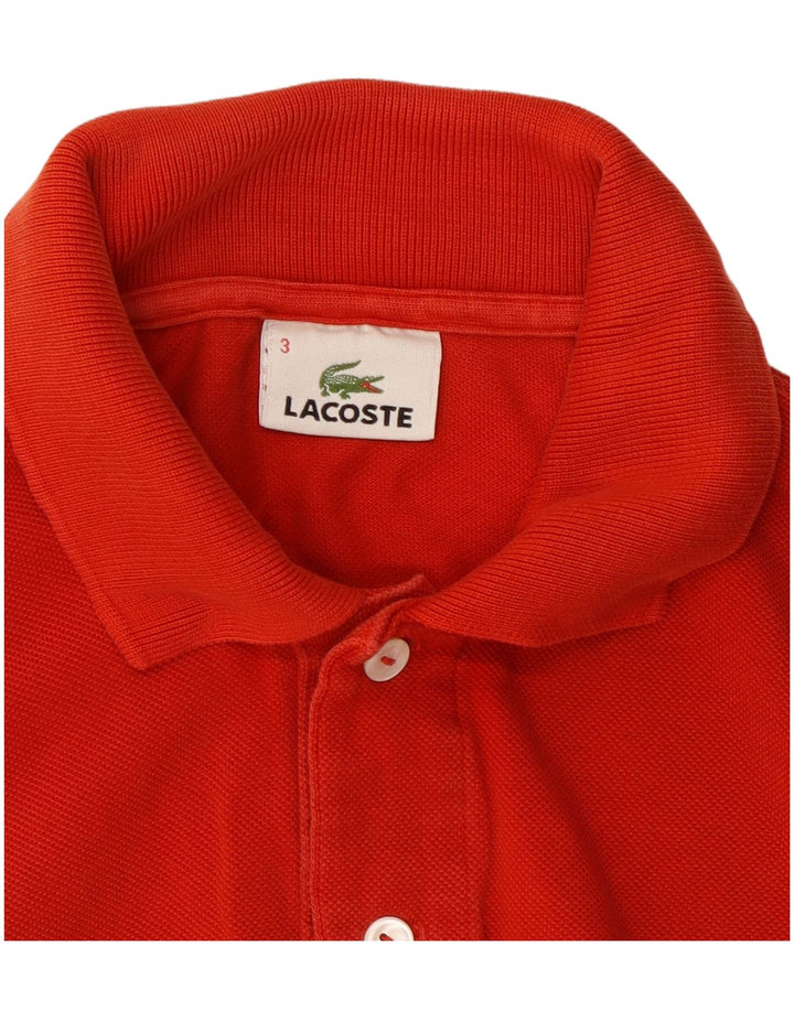 LACOSTE Mens Polo Shirt Size 3 Small Red Cotton
