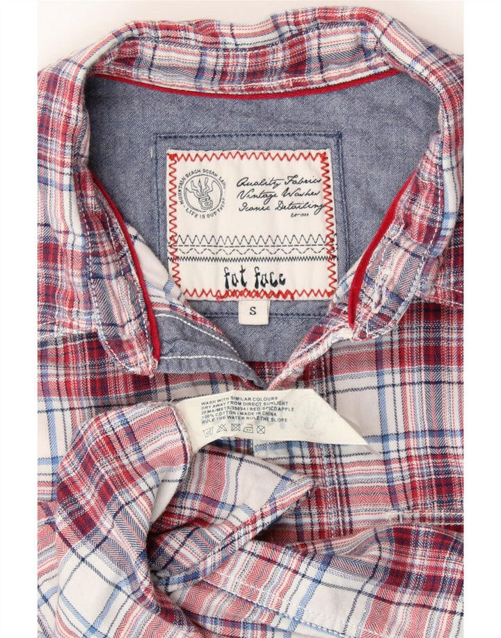 FAT FACE Mens Flannel Shirt Small Red Check Cotton