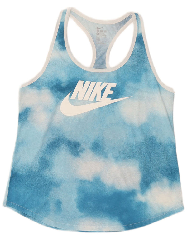 Nike Womens Athletic Cut Graphic Vest Top UK 18 XL Blue Tie Dye