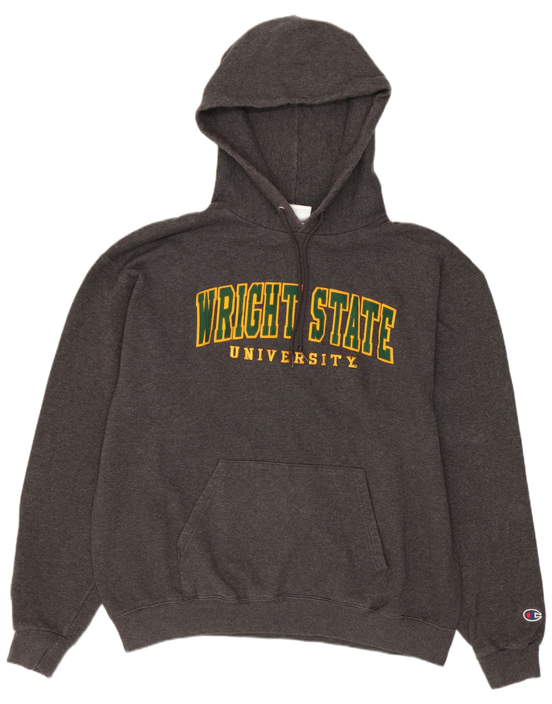 Champion Mens Wright State University Graphic Hoodie Jumper Large Grey