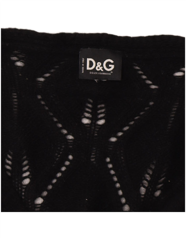 DOLCE & GABBANA Womens Cardigan Sweater UK 8 Small Black Polyamide