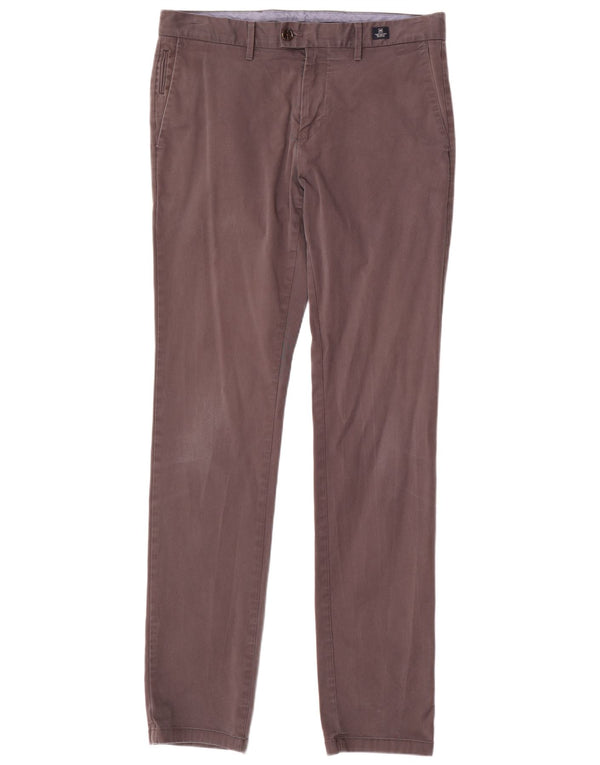 TOMMY HILFIGER Mens Slim Chino Trousers W33 L34 Grey Cotton