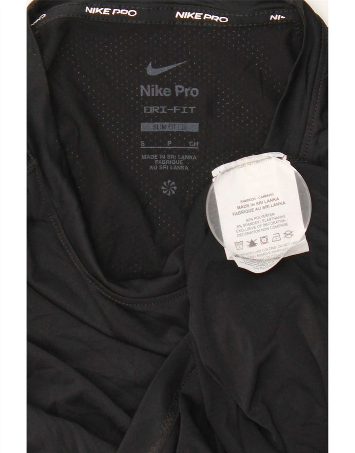 Nike Mens Dri Fit Slim Top Long Sleeve Small Black Polyester
