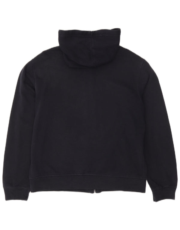 Marks & Spencer Womens Zip Hoodie Sweater UK 12 Medium Navy Blue Cotton
