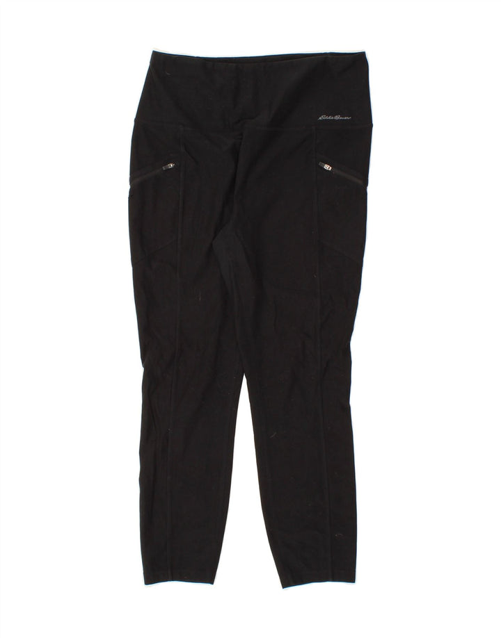 EDDIE BAUER Womens Crop Leggings UK 14 Medium  Black Polyester Vintage Eddie Bauer and Second-Hand Eddie Bauer from Messina Hembry 