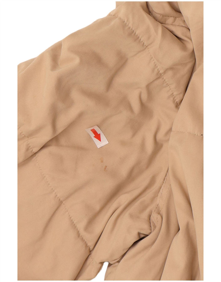 Zara Mens Bomber Jacket UK 40 Large Beige Colourblock Polyester