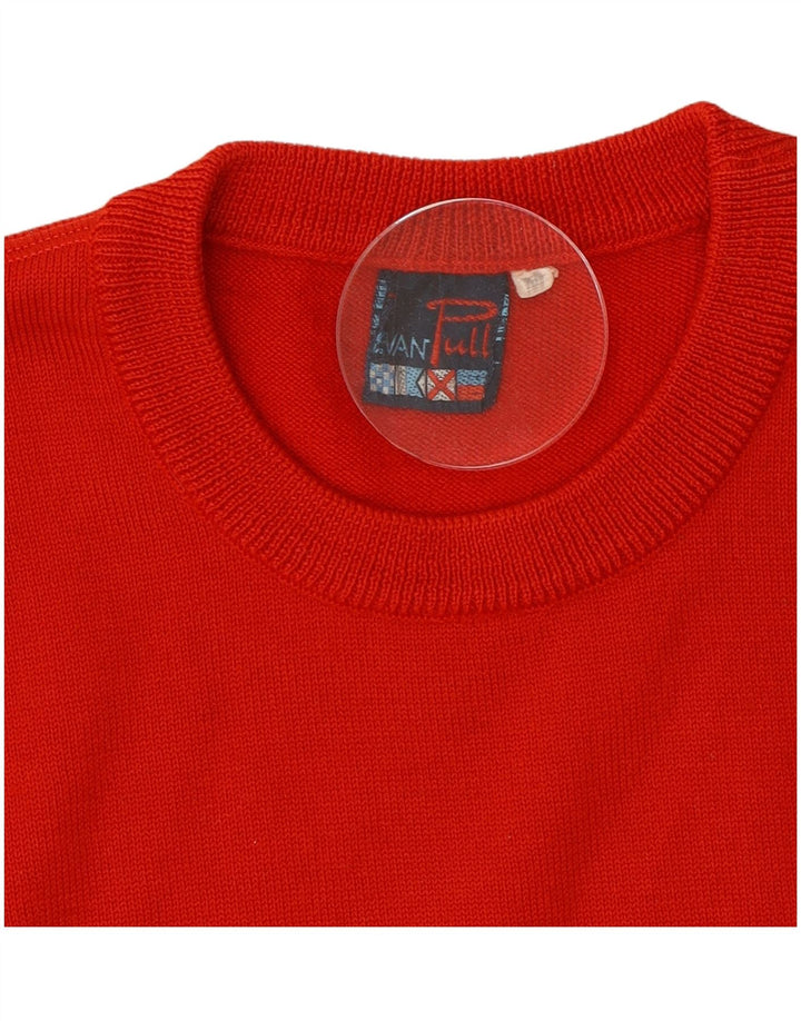 EVAN PULL Womens Crew Neck Jumper Sweater UK 12 Medium Red