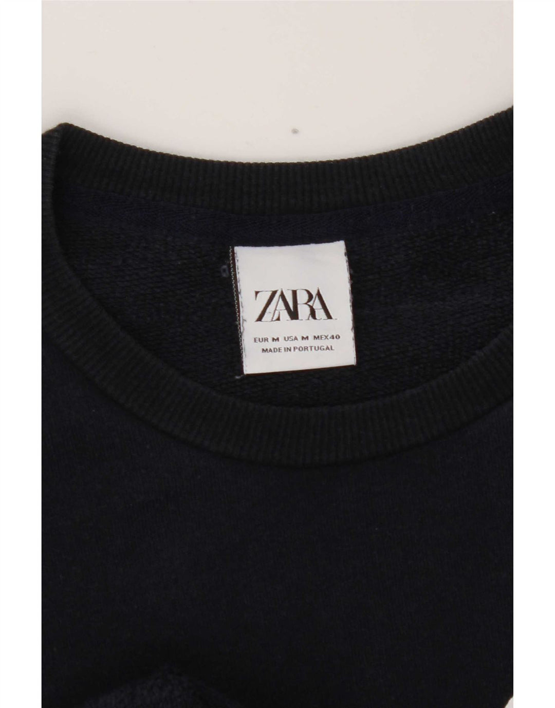 Zara Mens Graphic Sweatshirt Jumper Medium Navy Blue