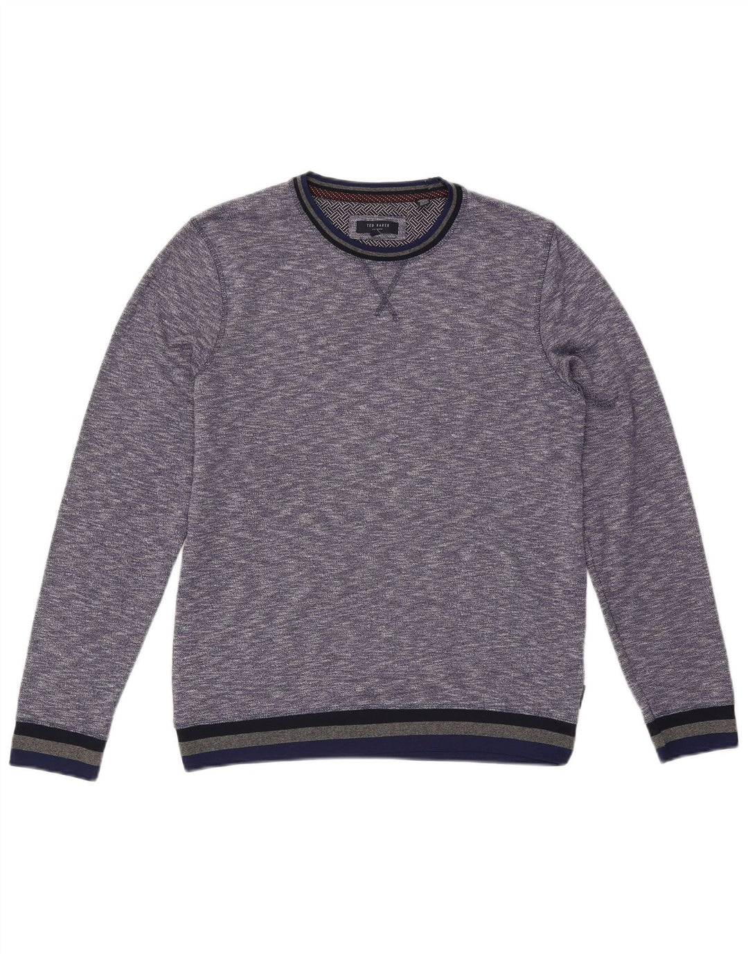 Ted Baker Mens Crew Neck Jumper Sweater Size 3 Medium Blue Flecked