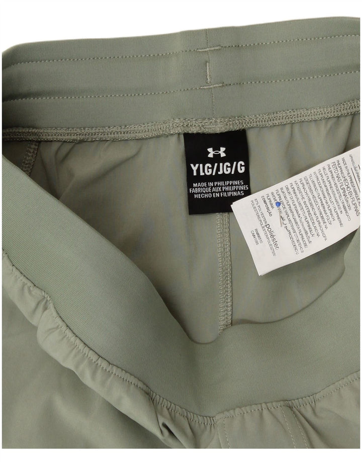 Under Armour Boys Tracksuit Trousers 11-12 Years Large Green Sports