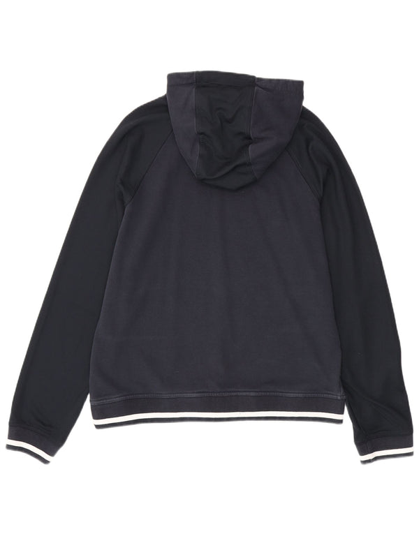ARMANI EXCHANGE Mens Graphic Hoodie Jumper Large Navy Blue Cotton