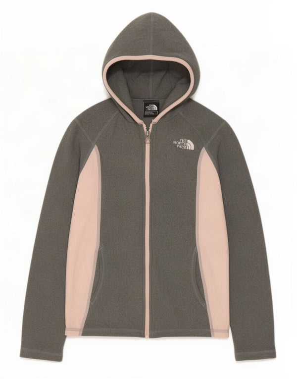 The North Face Girls Fleece Jacket 10-11 Years Medium Grey Colourblock