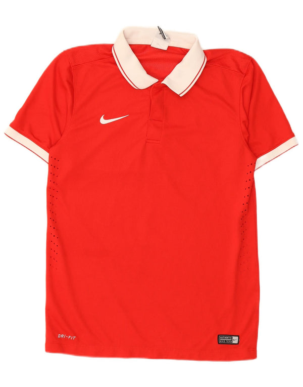 NIKE Mens Dri Fit Graphic Polo Shirt Small Red