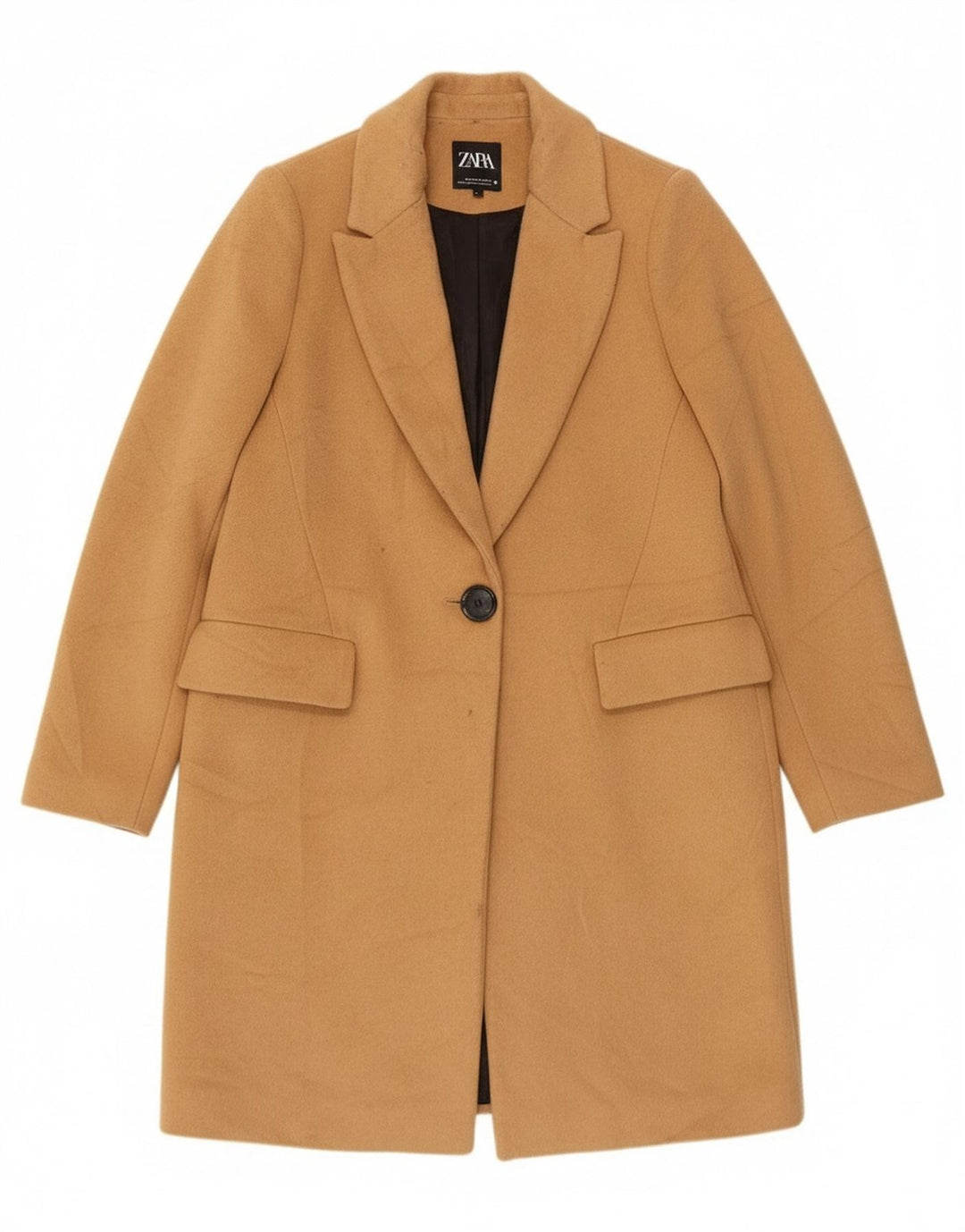 Zara Womens Overcoat UK 14 Medium Beige