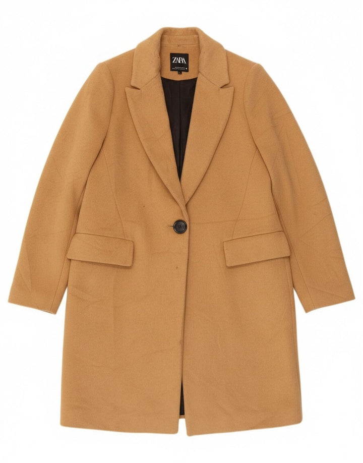 Zara Womens Overcoat UK 14 Medium Beige