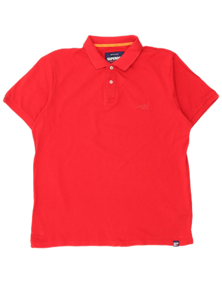 Superdry Mens Polo Shirt 2XL Red Cotton