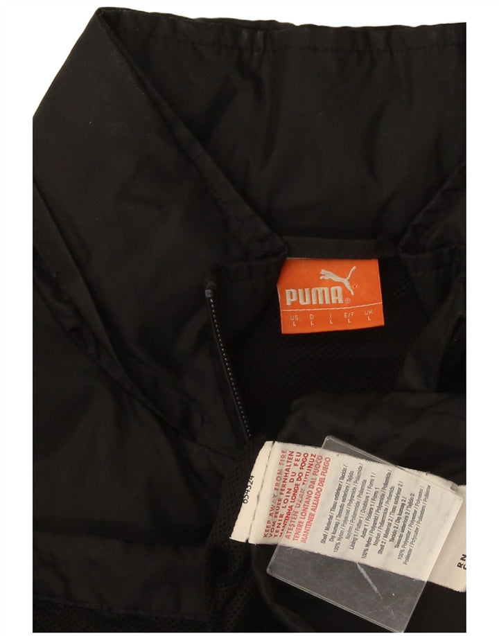 Puma Mens Tracksuit Top Jacket Large Black Nylon