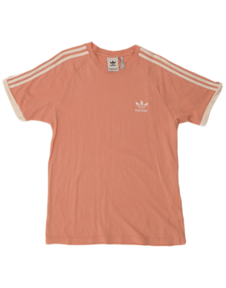 Adidas Womens T-Shirt Top UK 14 Medium Pink Cotton
