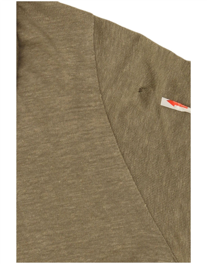 Ted Baker Mens Regular Polo Shirt Size 4 Large Khaki Linen