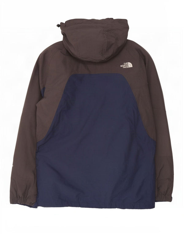 The North Face Mens Hooded Rain Jacket UK 42 XL Navy Blue Colourblock