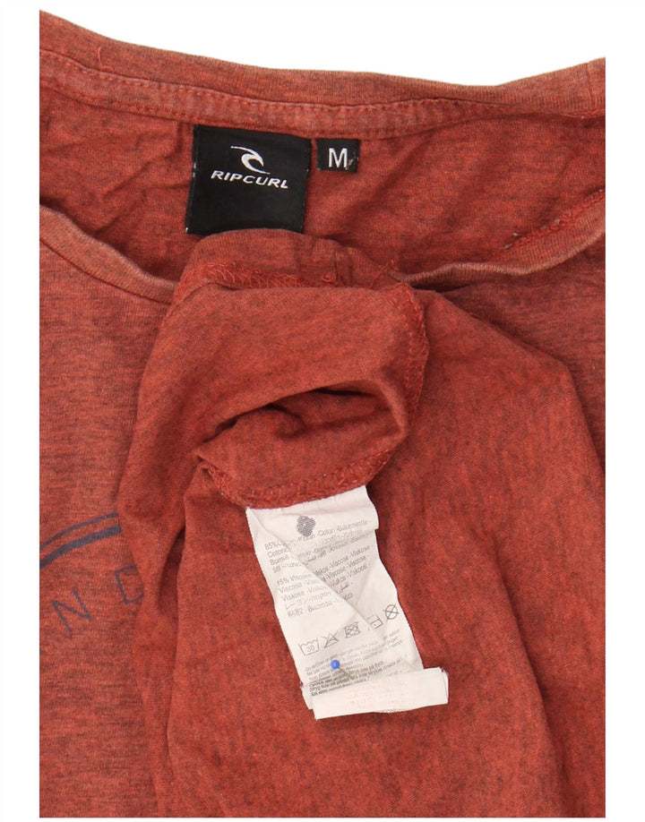Rip Curl Mens Graphic T-Shirt Top Medium Orange Flecked Cotton