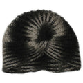 Vintage Womens Knit Turban Hat One Size Khaki Striped