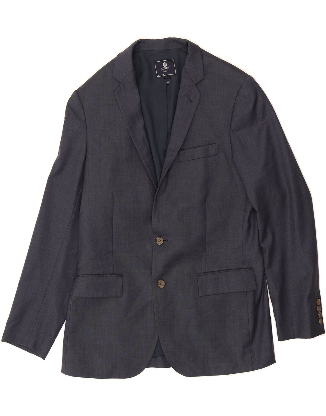 J. CREW Mens 2 Button Blazer Jacket UK 40 Medium Navy Blue Wool Vintage J. Crew and Second-Hand J. Crew from Messina Hembry 