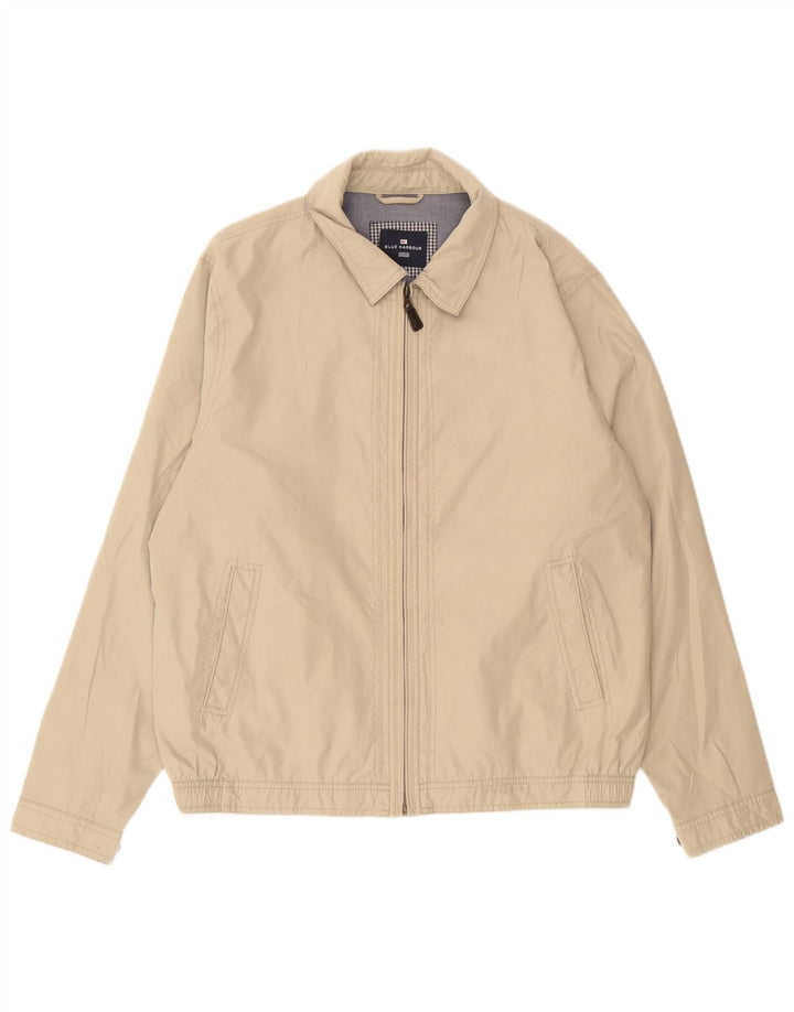 Marks & Spencer Mens Bomber Jacket UK 40 Large Beige Polyester